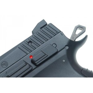Страйкбольный пистолет KJW CZ P-09 Black GBB, черный, металл, удлиненный ствол, резьба P-09.CO2 TBC